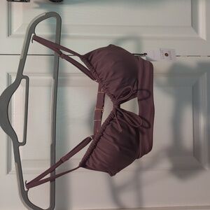 NWT mauve purple shade & shore bikini top 34B